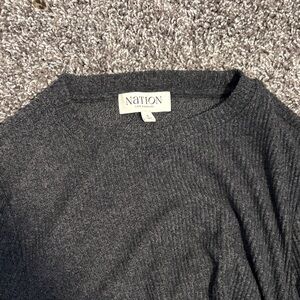 Nation Gray Ribbed Sweater Dress